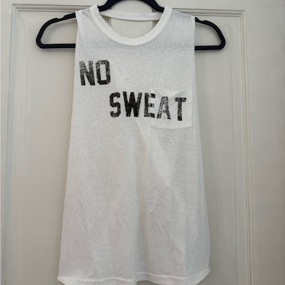 Free People White Graphic Tank Top